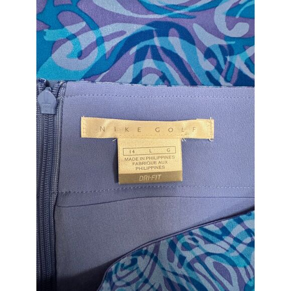 Nike Golf Dri-FIT Skort • Purple Blue Cerulean Print • Pockets• Stretch - Picture 7 of 8